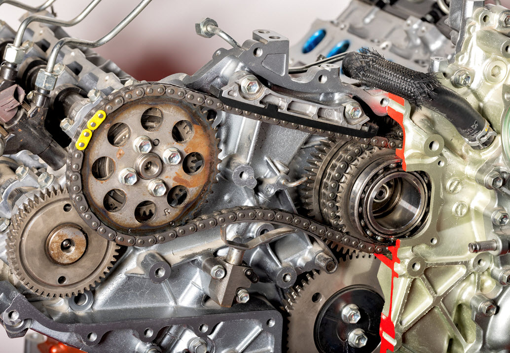 Car Engine Timing Chain Guide Check