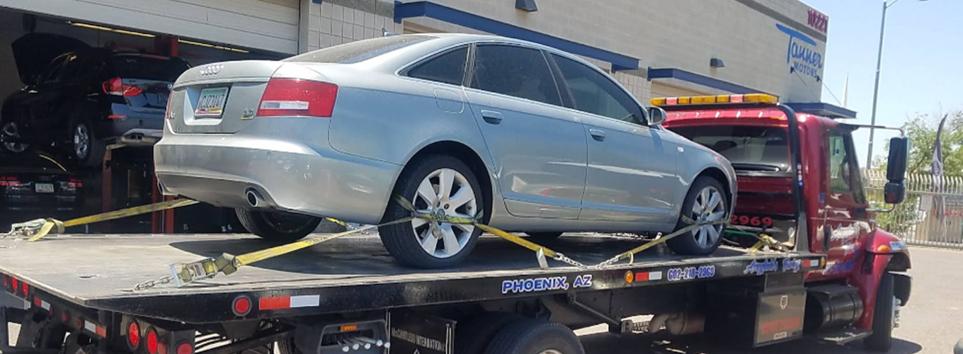Audi A6 Sedan on a Tow Truck